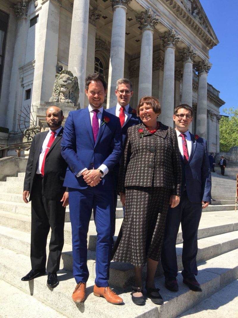 Portsmouth Labour group outisde the Portsmouth Guildhall 